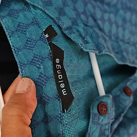 Mens Kurta (Blockprint Blue) - Picture 3 of 5